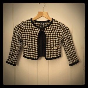 Forever 21 crop jacket houndstooth XXS